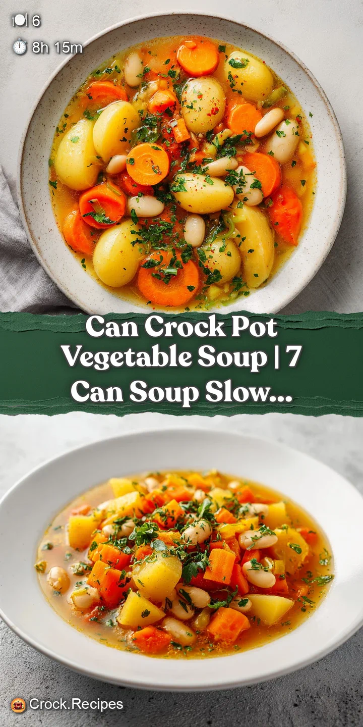 Extreme close-up of tender carrots and soft potatoes shimmering in a savory, herb-flecked vegetable broth.
