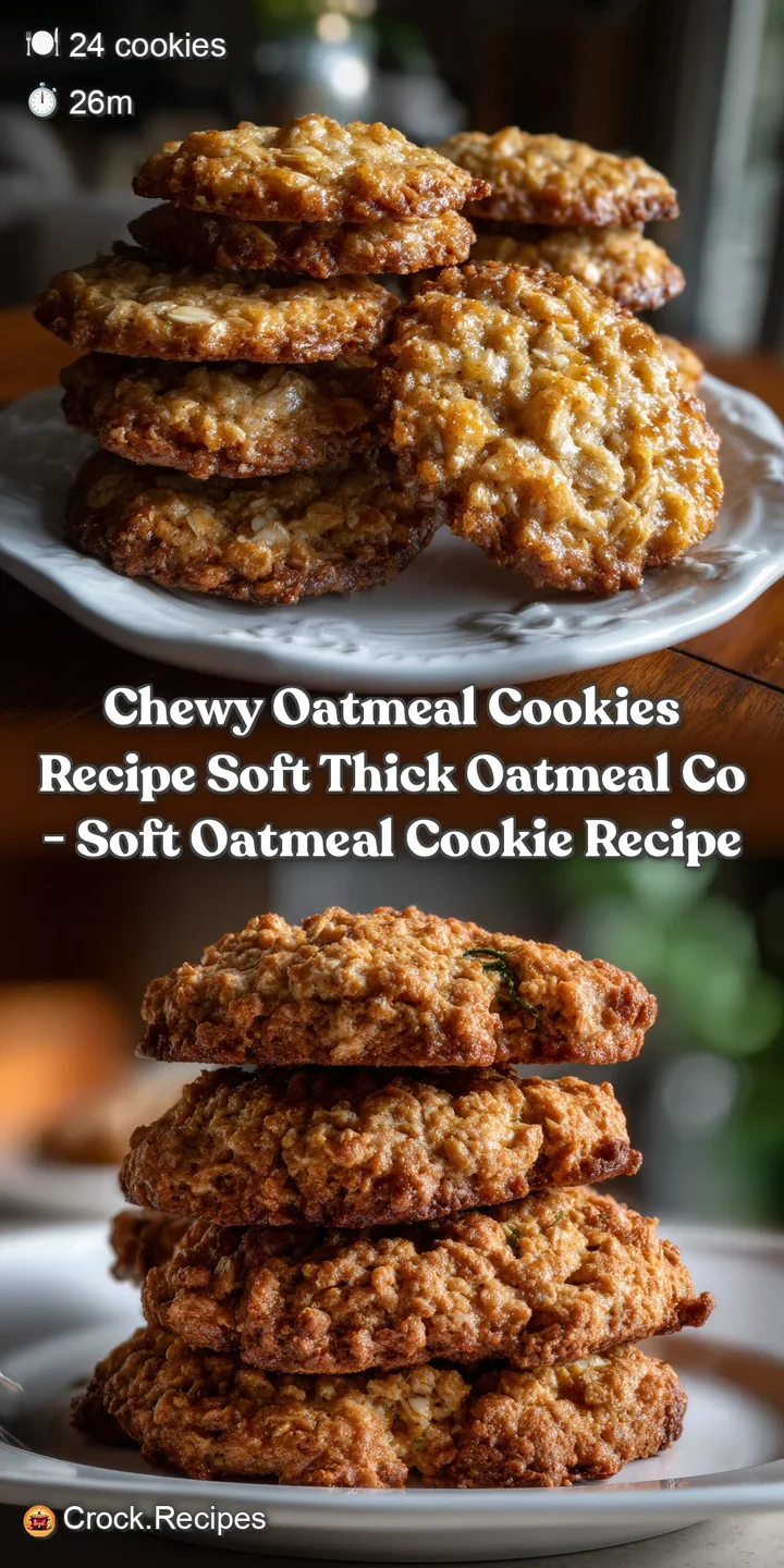 Chewy Oatmeal Cookies Recipe Soft Thick Oatmeal Co - Soft Oatmeal Cookie Recipe