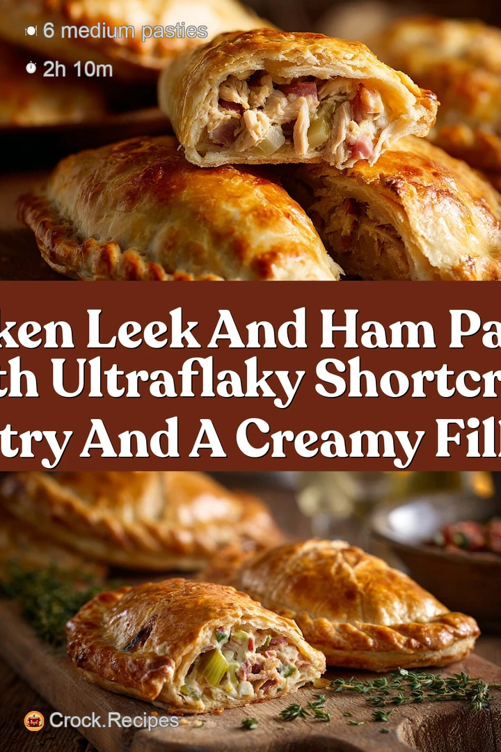 Chicken leek and ham pasties with ultraflaky shortcrust pastry and a creamy filling