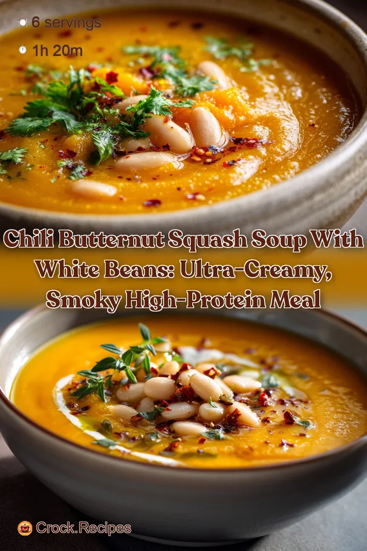 Chili Butternut Squash Soup with White Beans: Ultra-Creamy Smoky High-Protein Meal