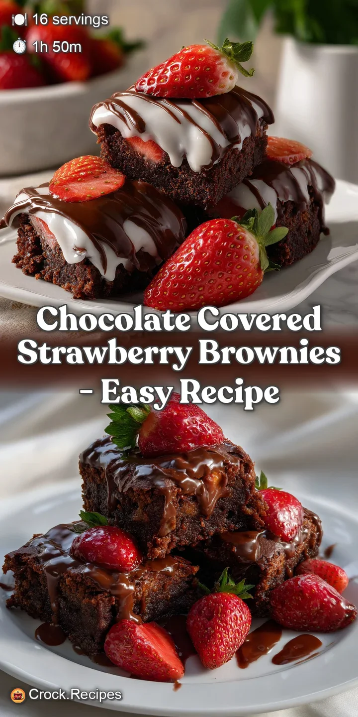 Chocolate Covered Strawberry Brownies - Easy Recipe