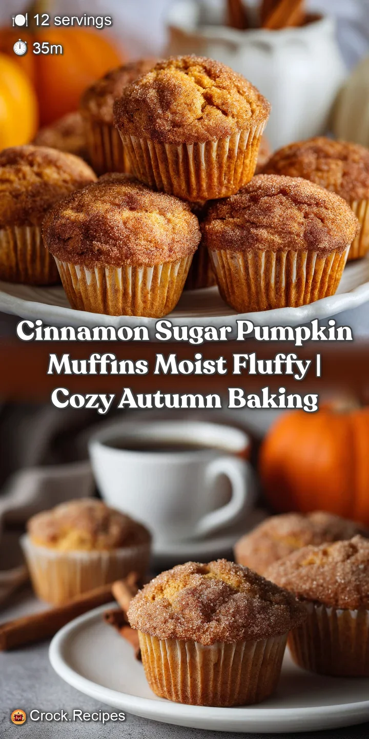 Close-up of a moist, fluffy pumpkin muffin, speckled with warm spices and a sweet, crunchy cinnamon sugar crust.