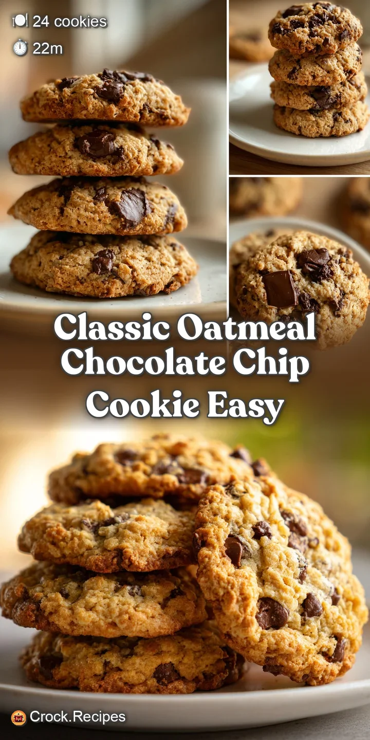 Close-up of a perfectly baked oatmeal cookie, showcasing the dark chocolate drops against the golden-brown, textured surface.