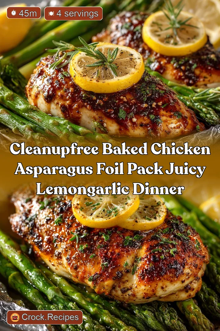 CleanupFree Baked Chicken Asparagus Foil Pack Juicy LemonGarlic Dinner