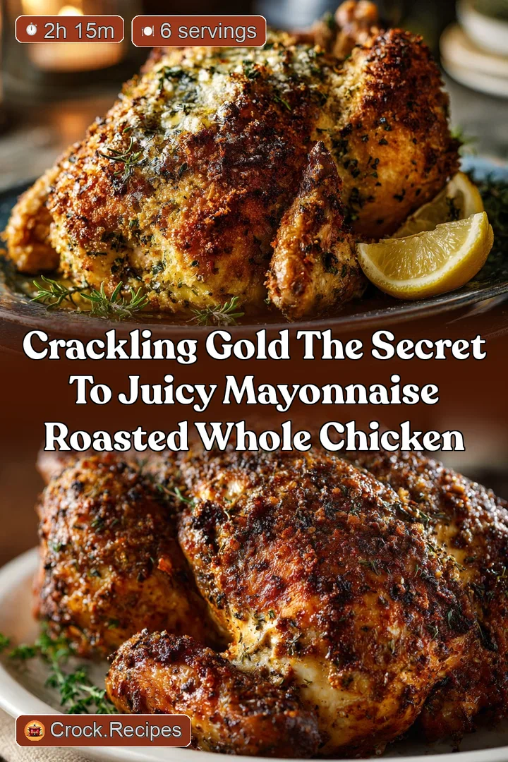 Crackling Gold The Secret to Juicy Mayonnaise Roasted Whole Chicken