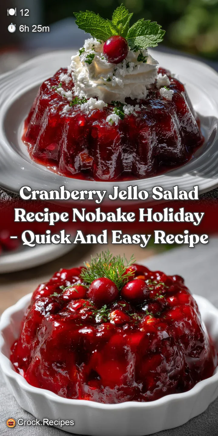 Cranberry Jello Salad Recipe NoBake Holiday - Quick and Easy Recipe