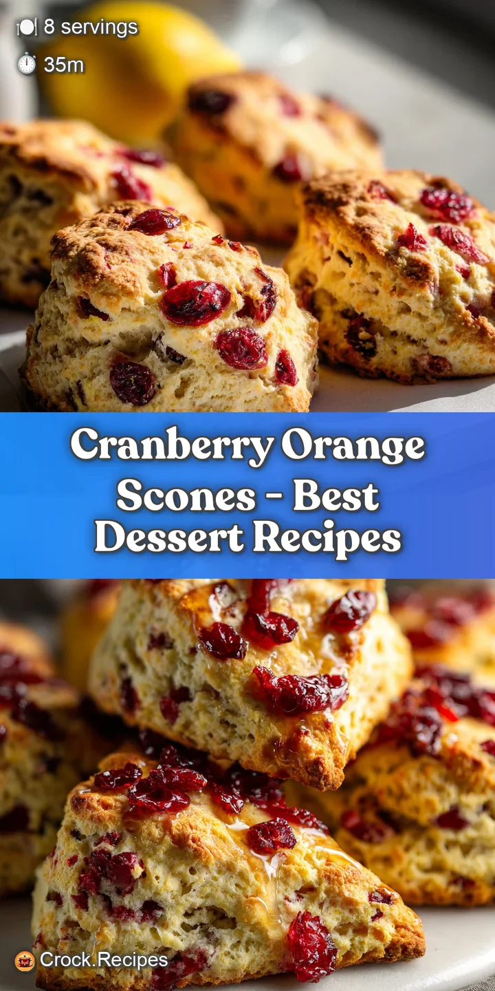 Close-up of a warm scone; moist crumb studded with jewel-like cranberries and flecks of orange zest. Inviting texture.