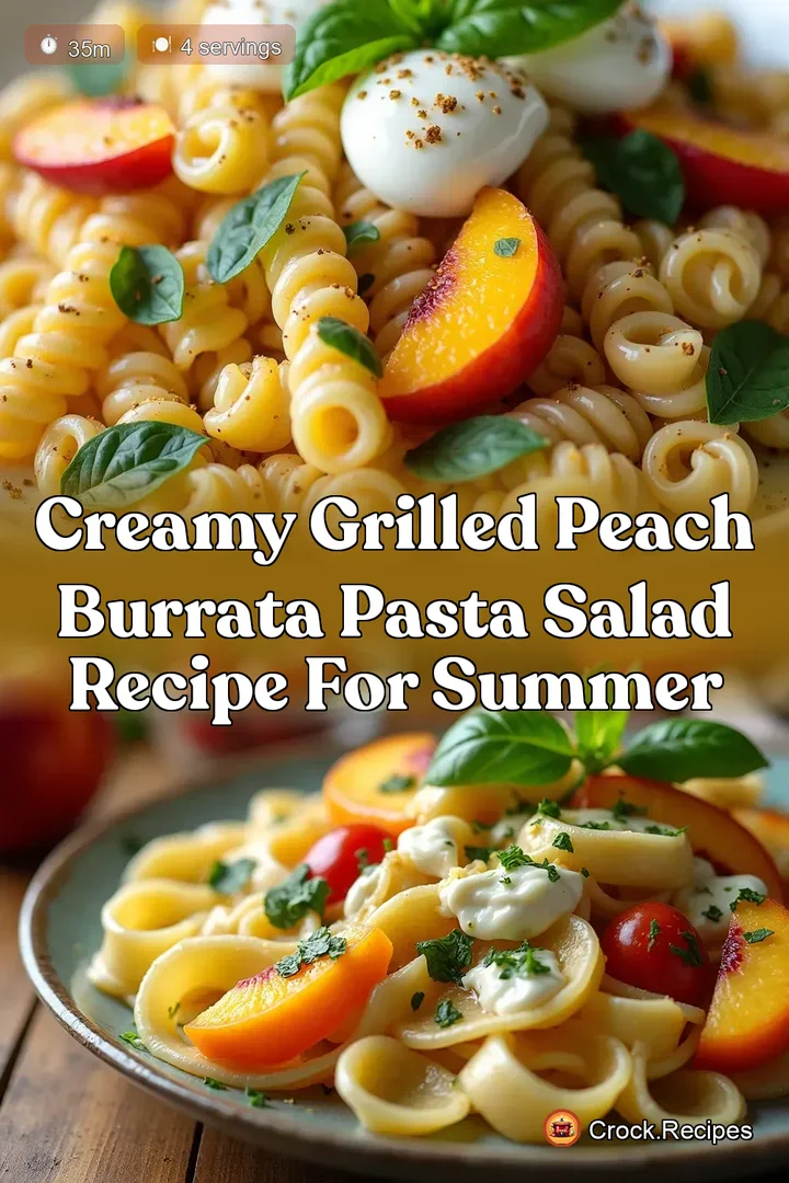 Creamy Grilled Peach Burrata Pasta Salad Recipe for Summer