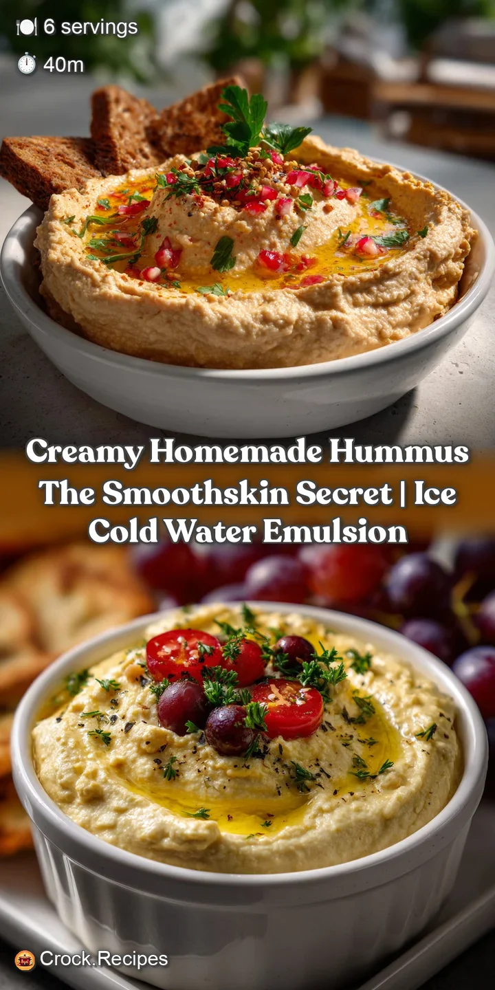 Creamy Homemade Hummus The SmoothSkin Secret | Ice Cold Water Emulsion