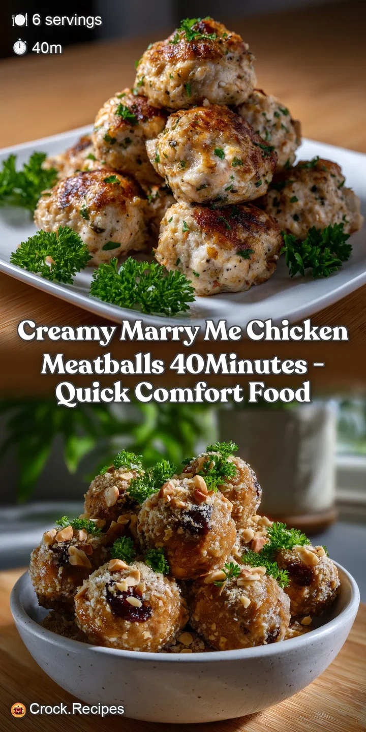 Creamy Marry Me Chicken Meatballs 40Minutes - Quick Comfort Food