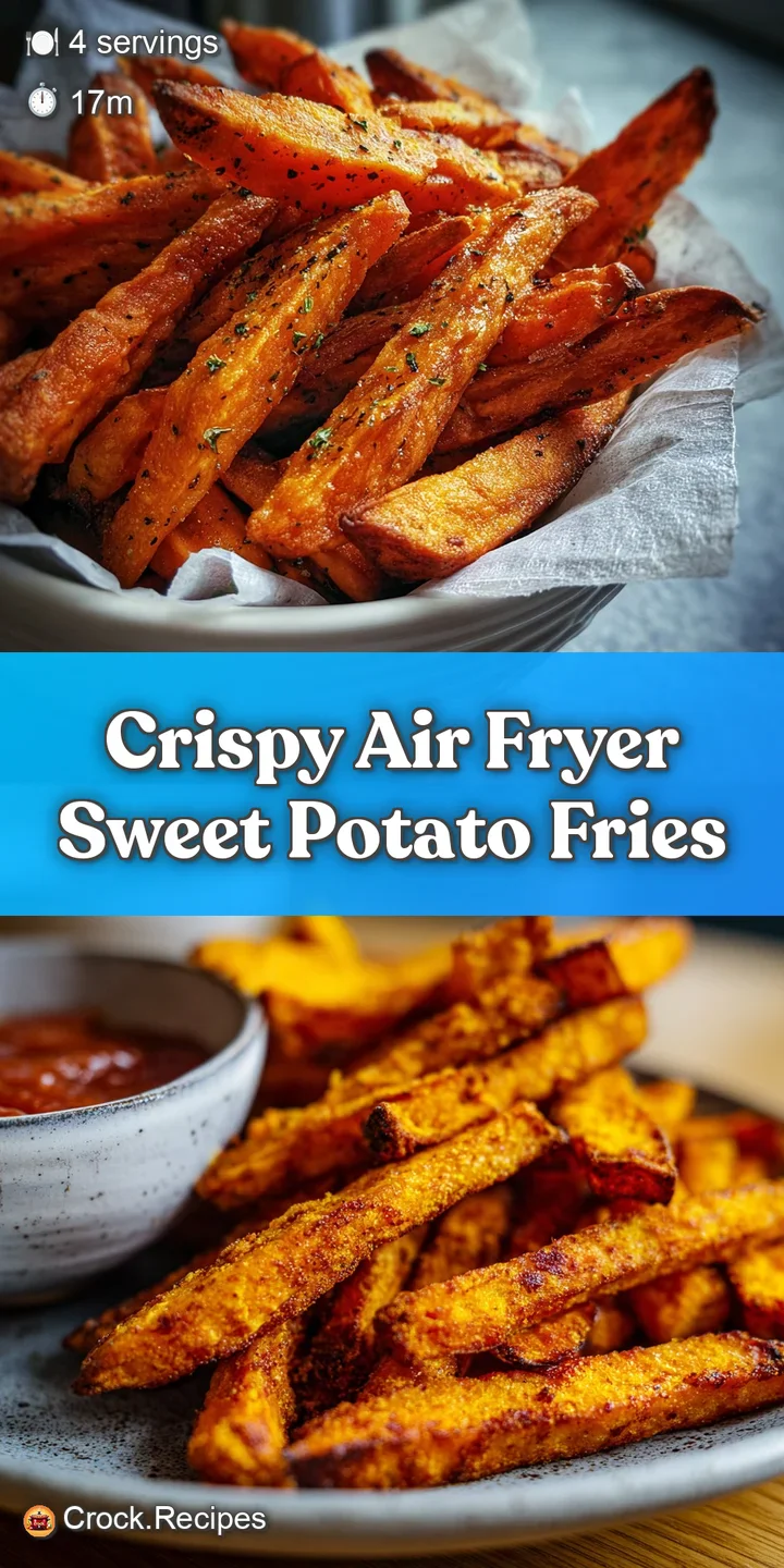 Close-up: Crispy, crinkled sweet potato fry with visible flecks of salt and pepper. The vibrant orange interior peeks thro...