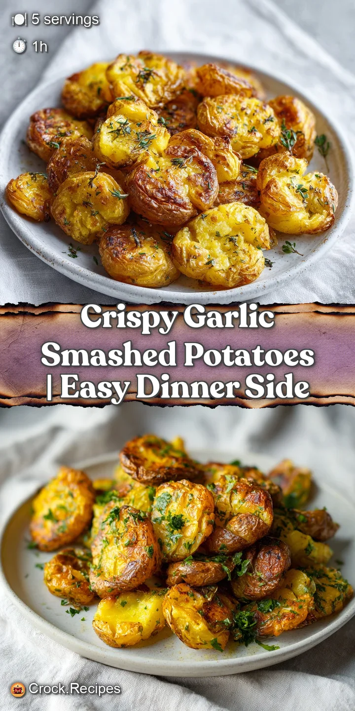 Close-up of fluffy smashed potato interiors peeking through golden-brown, crispy exteriors.