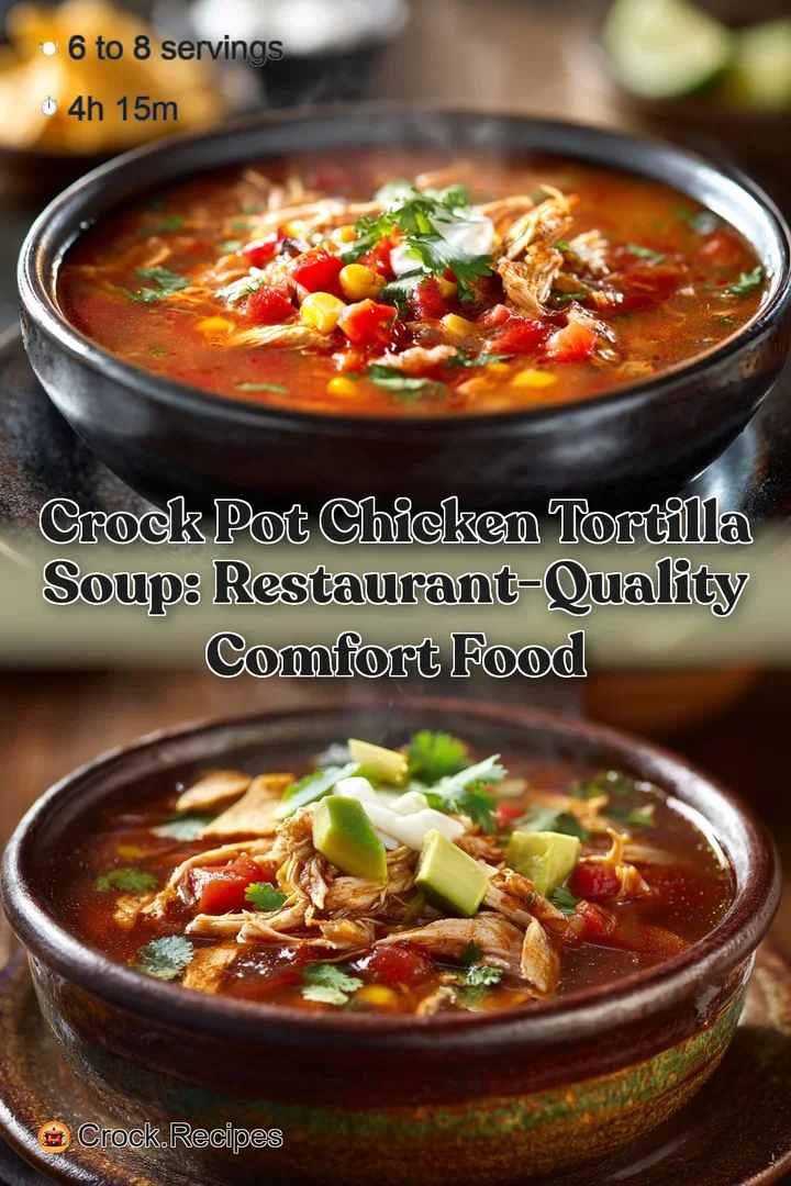 Crock Pot Chicken Tortilla Soup: Restaurant-Quality Comfort Food