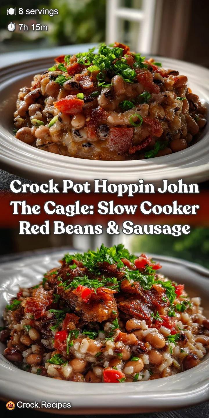 Close-up of tender black-eyed peas and fluffy rice, infused with savory broth and seasonings. A steaming, inviting slow-co...