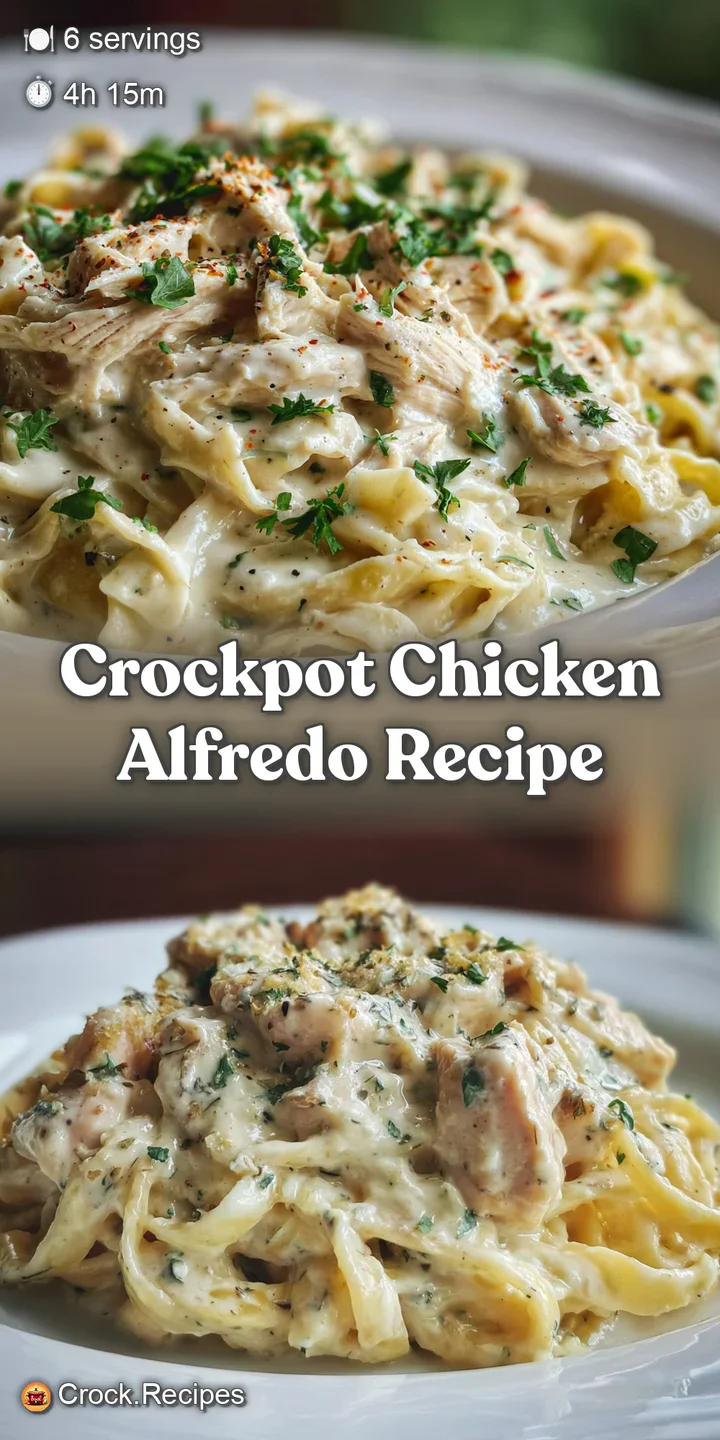 Close-up: Irresistible creamy Alfredo sauce clinging to juicy chicken pieces and pasta, speckled with vibrant green parsle...