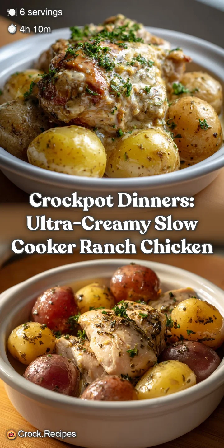 Crockpot Dinners: Ultra-Creamy Slow Cooker Ranch Chicken