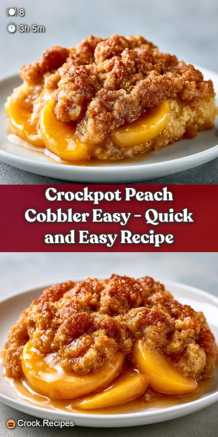 Close-up of a bubbling golden crust with glistening orange peach chunks and a rich, syrupy glaze dripping down.