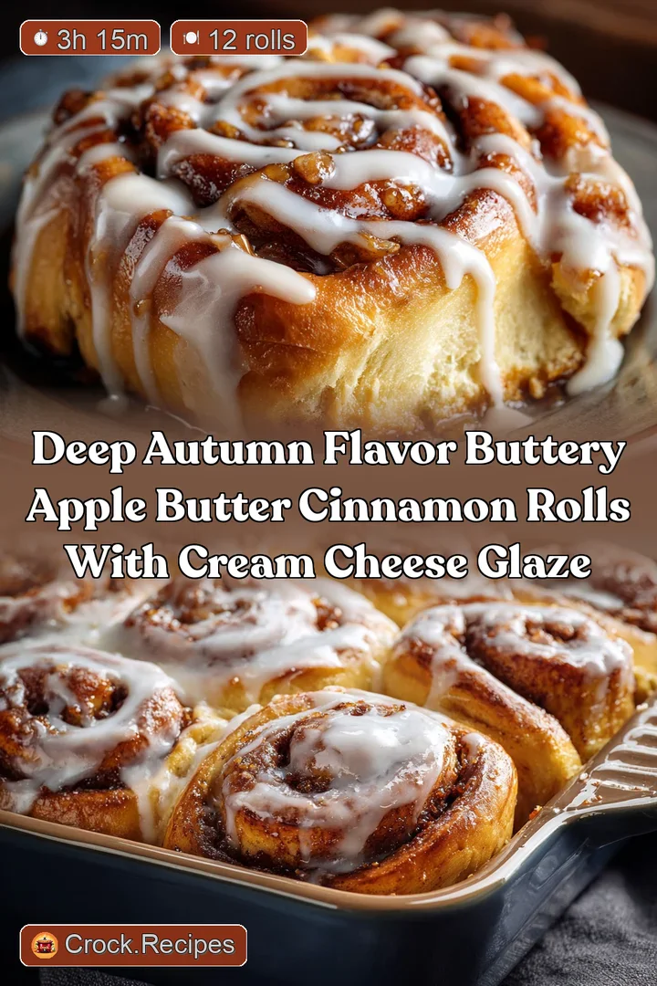Deep Autumn Flavor Buttery Apple Butter Cinnamon Rolls with Cream Cheese Glaze