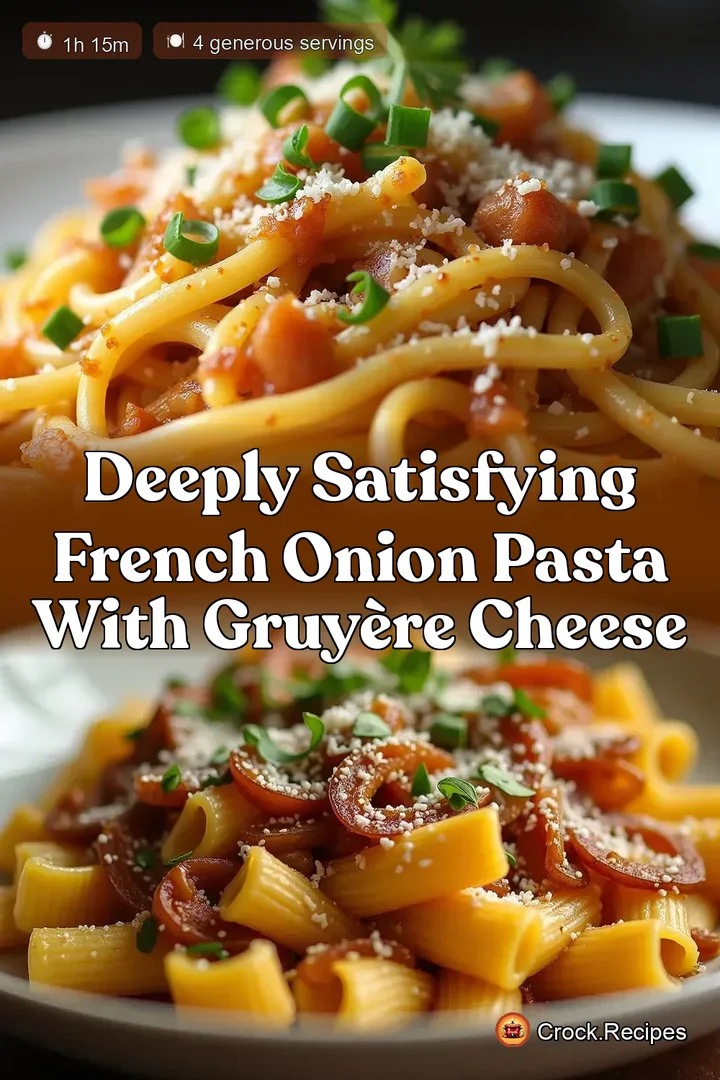 Deeply Satisfying French Onion Pasta with Gruyère Cheese