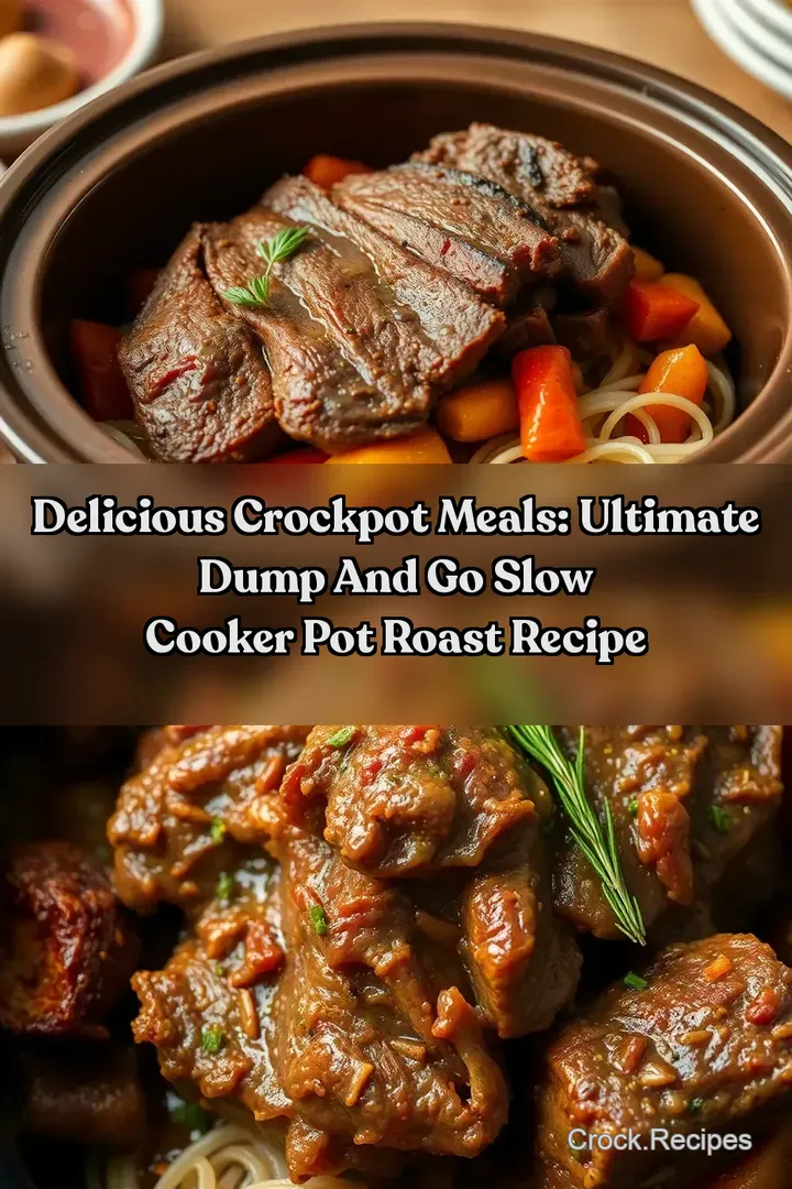 Delicious Crockpot Meals: Ultimate Dump and Go Slow Cooker Pot Roast Recipe : PIN FOR LATER Delicious Crockpot Meals: Ultimate Dump and Go Slow Cooker Pot Roast Recipe