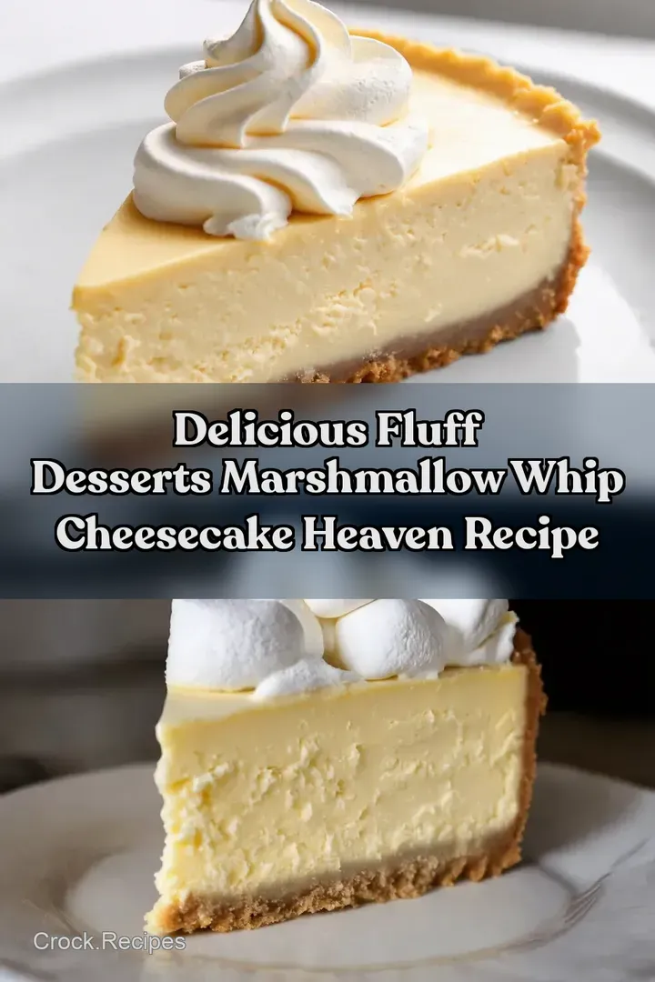 Delicious Fluff Desserts Marshmallow Whip Cheesecake Heaven Recipe