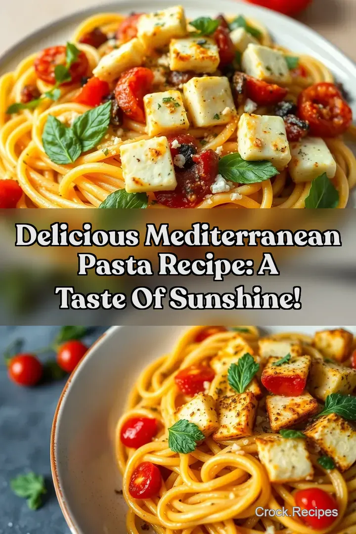 Delicious Mediterranean Pasta Recipe: A Taste of Sunshine! : PIN FOR LATER Delicious Mediterranean Pasta Recipe: A Taste of Sunshine!