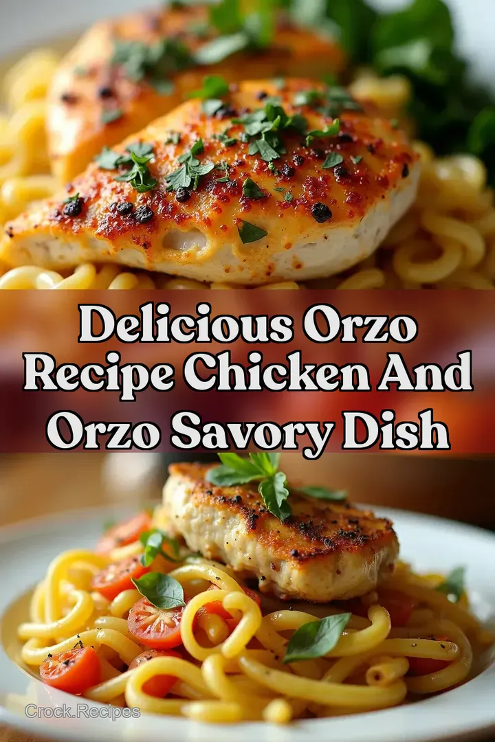 Delicious Orzo Recipe Chicken And Orzo Savory Dish