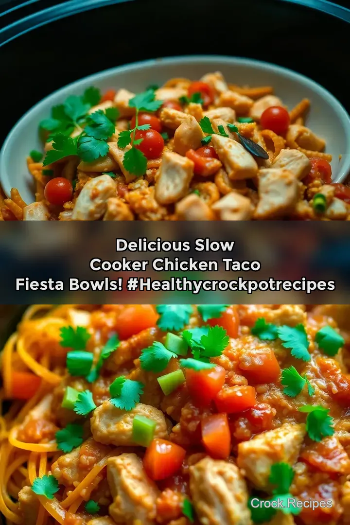 Delicious Slow Cooker Chicken Taco Fiesta Bowls! #healthycrockpotrecipes