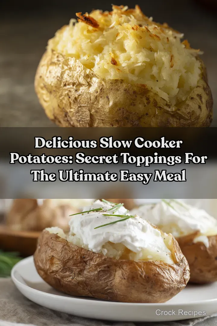 Delicious Slow Cooker Potatoes: Secret Toppings For the Ultimate Easy Meal : PIN FOR LATER Delicious Slow Cooker Potatoes: Secret Toppings For the Ultimate Easy Meal