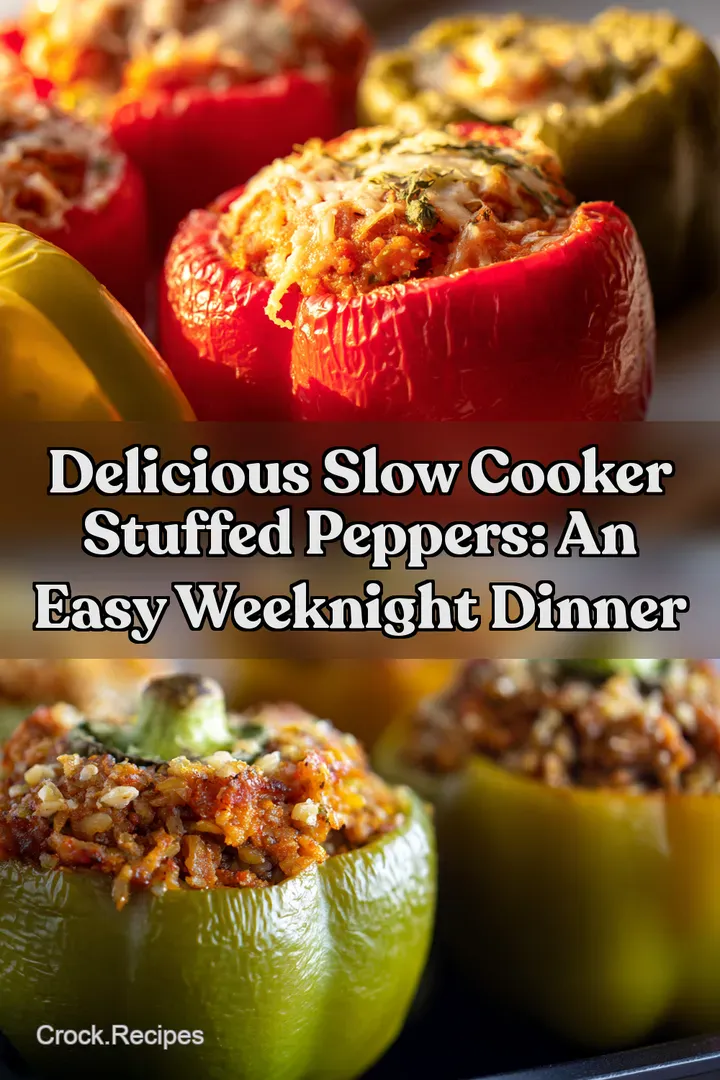 Delicious Slow Cooker Stuffed Peppers: An Easy Weeknight Dinner : PIN FOR LATER Delicious Slow Cooker Stuffed Peppers: An Easy Weeknight Dinner