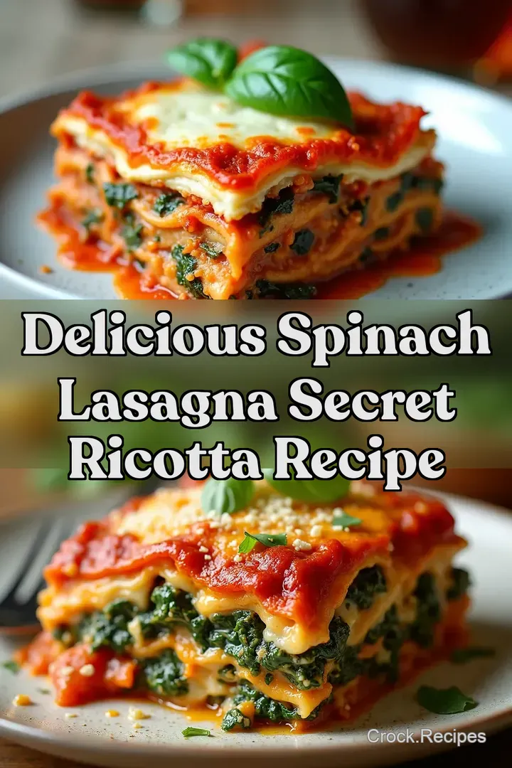 Delicious Spinach Lasagna Secret Ricotta Recipe