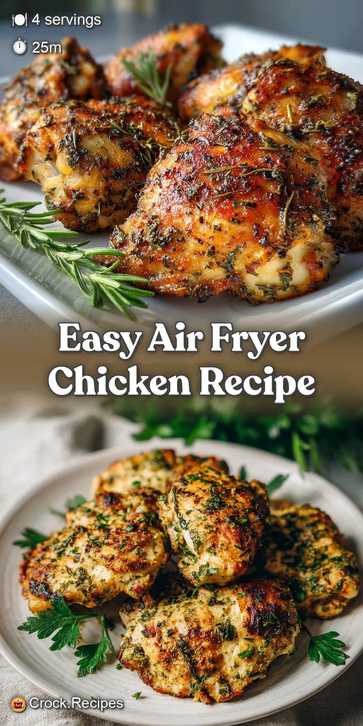 Close-up of glistening air-fried chicken, showing crispy skin and moist interior. Hints of seasoning, promising savory fla...