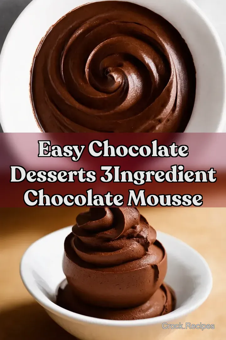 Easy Chocolate Desserts 3Ingredient Chocolate Mousse