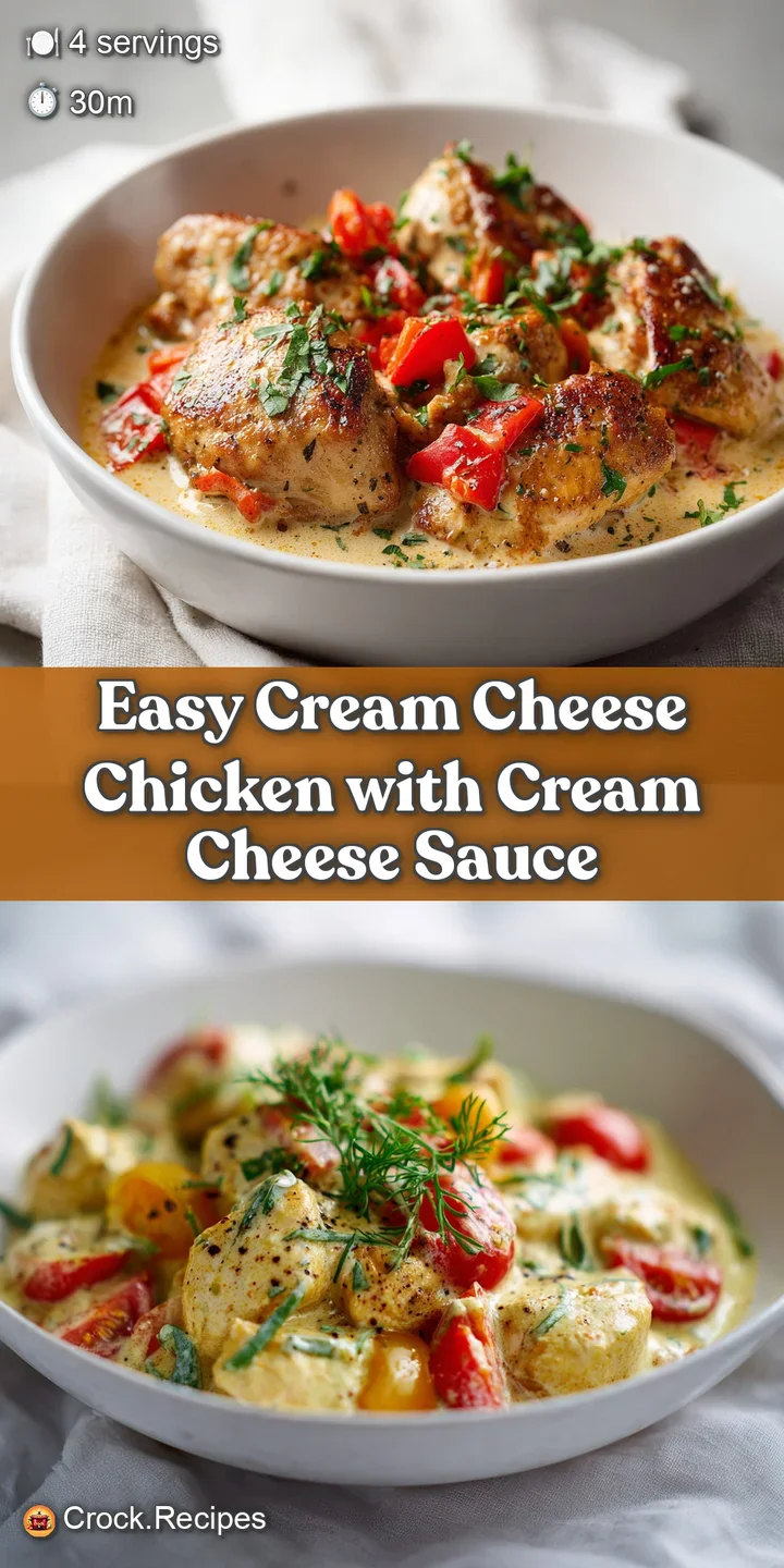 Close-up of juicy chicken bathed in a velvety, light-colored sauce. Subtle hints of herbs and spices tempt the senses. So ...