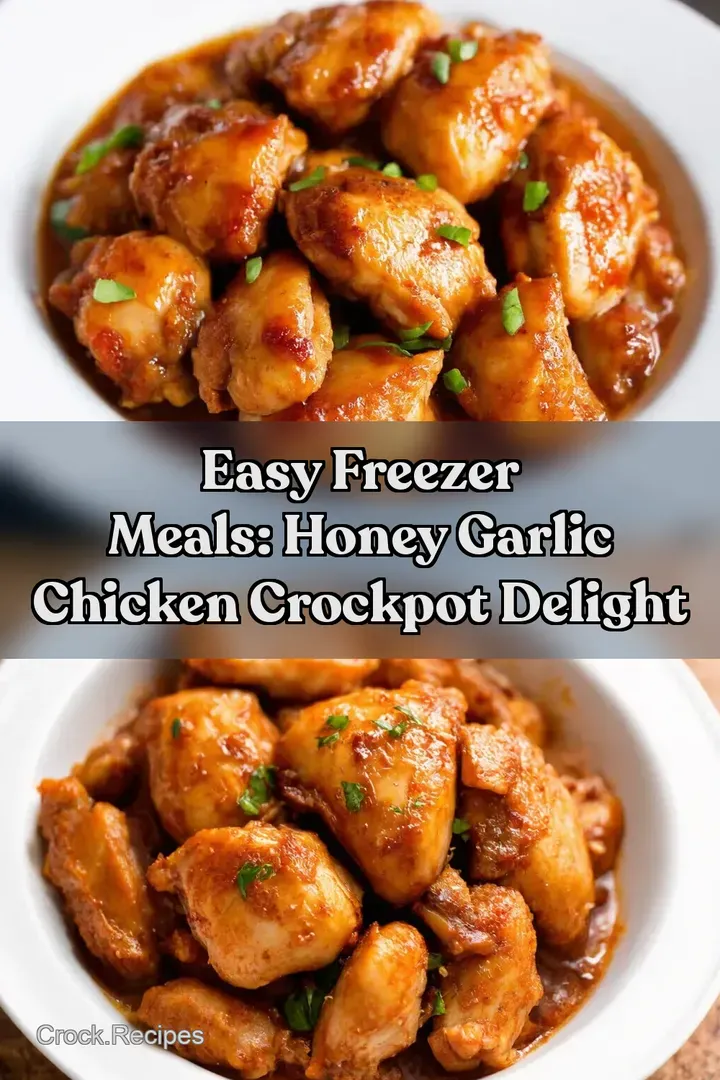 Easy Freezer Meals: Honey Garlic Chicken Crockpot Delight : PIN FOR LATER Easy Freezer Meals: Honey Garlic Chicken Crockpot Delight