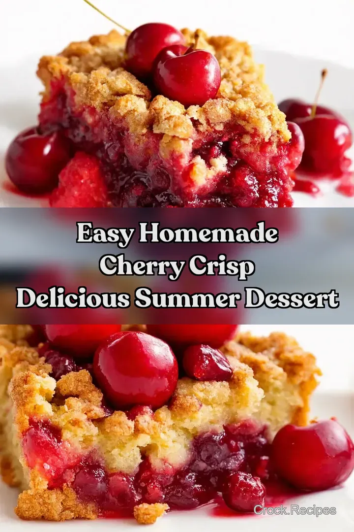 Easy Homemade Cherry Crisp Delicious Summer Dessert : PIN FOR LATER Easy Homemade Cherry Crisp Delicious Summer Dessert