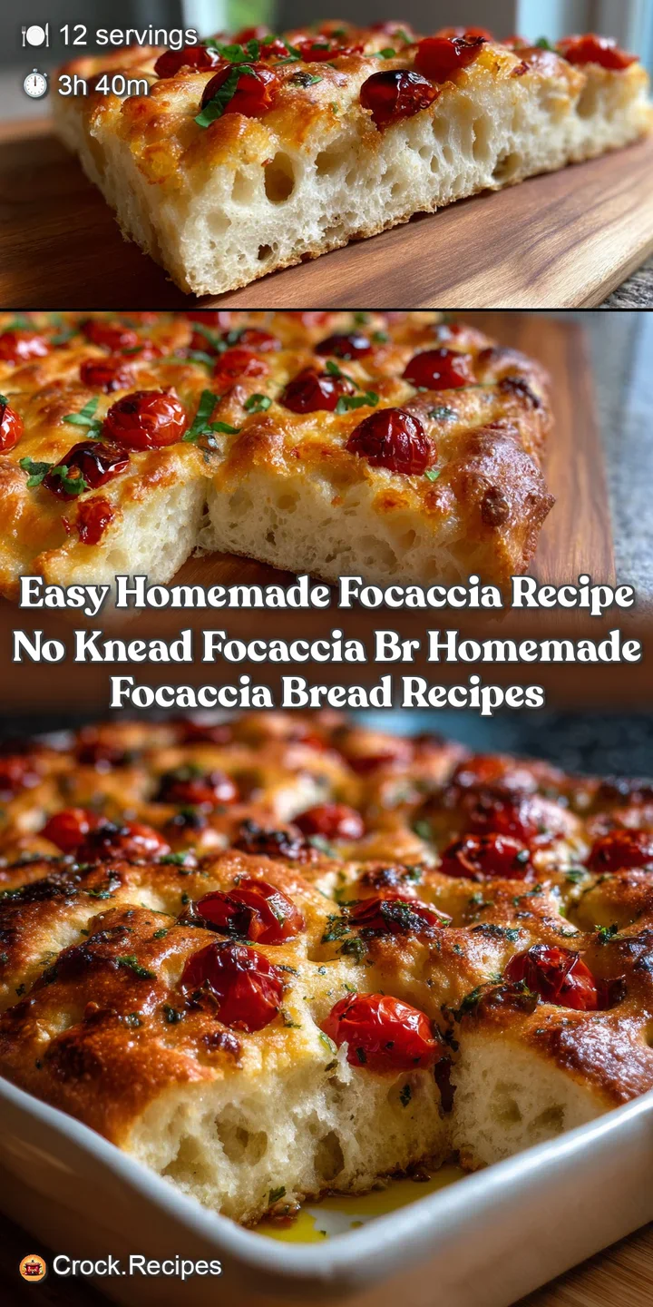 Easy Homemade Focaccia Recipe No Knead Focaccia Br Homemade Focaccia Bread Recipes