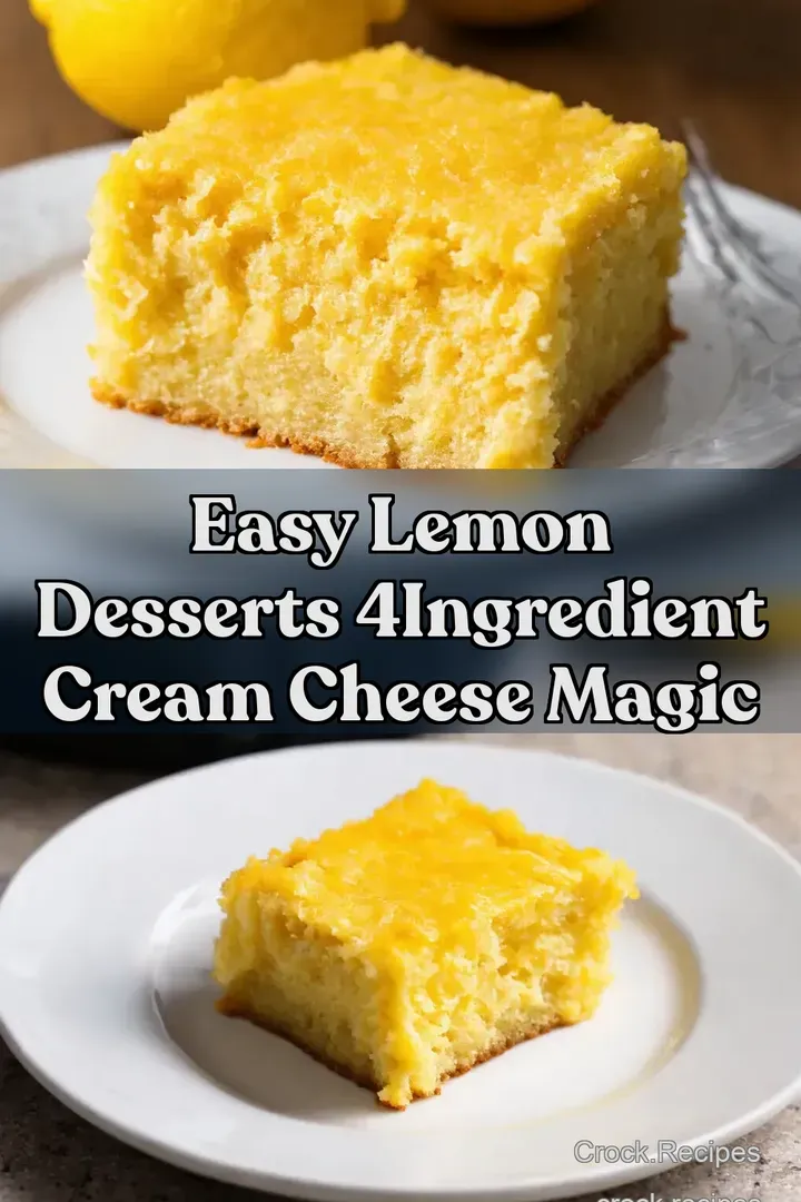 Easy Lemon Desserts 4Ingredient Cream Cheese Magic