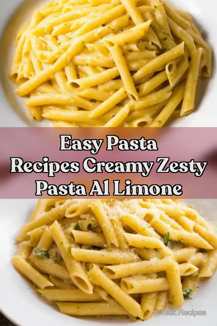 Easy Pasta Recipes Creamy Zesty Pasta al Limone