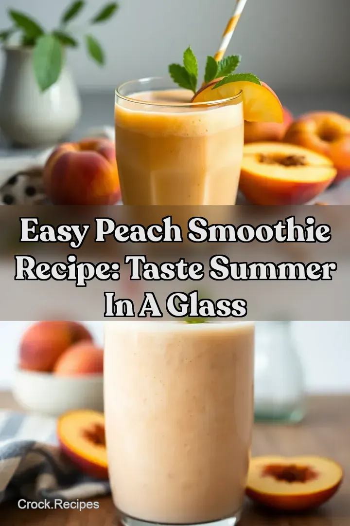 Easy Peach Smoothie Recipe: Taste Summer in a Glass : PIN FOR LATER Easy Peach Smoothie Recipe: Taste Summer in a Glass