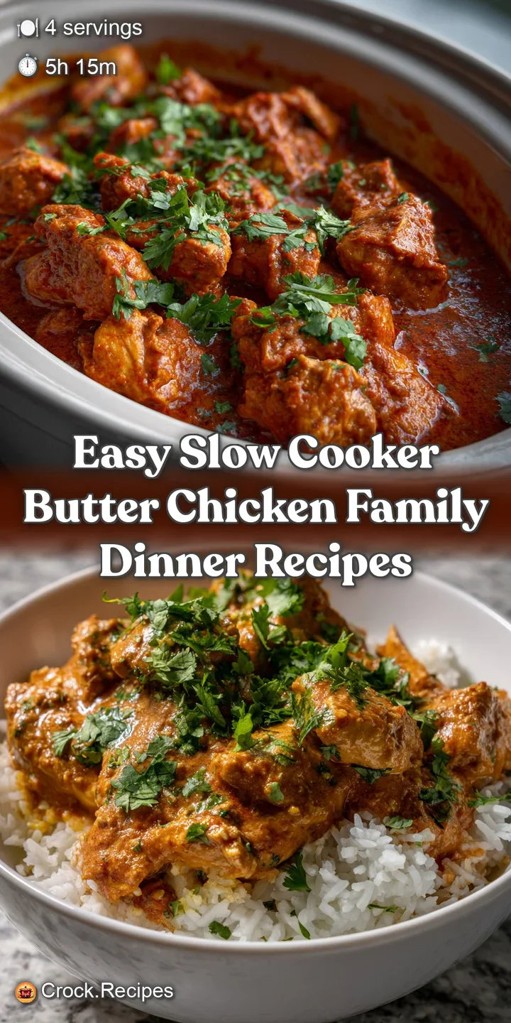 Easy Slow Cooker Butter Chicken Family Dinner Recipes