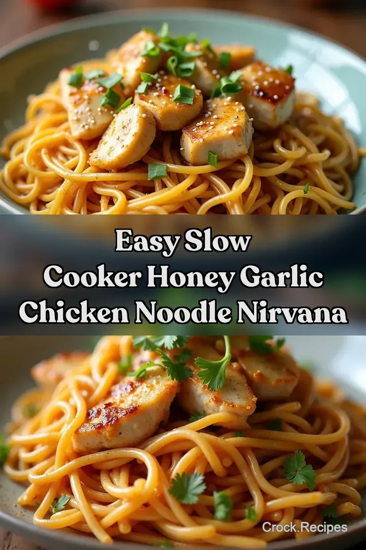 Easy Slow Cooker Honey Garlic Chicken Noodle Nirvana