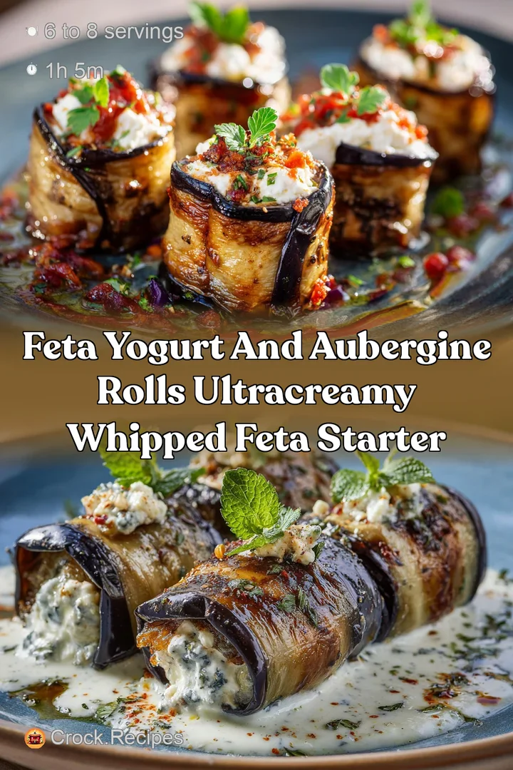 Feta yogurt and aubergine rolls UltraCreamy Whipped Feta Starter