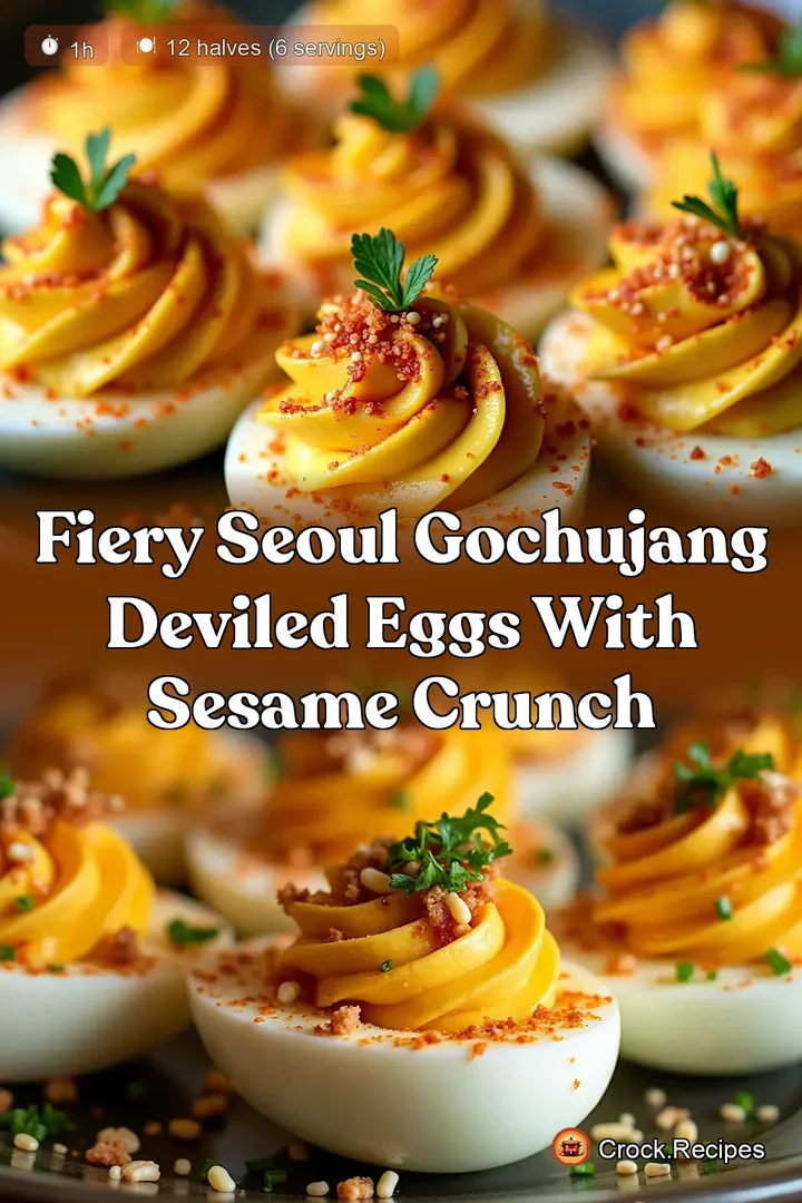 Fiery Seoul Gochujang Deviled Eggs with Sesame Crunch