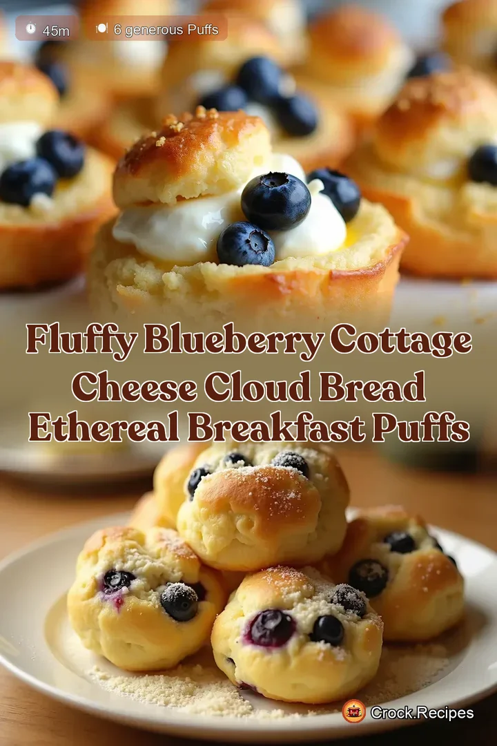 Fluffy Blueberry Cottage Cheese Cloud Bread Ethereal Breakfast Puffs