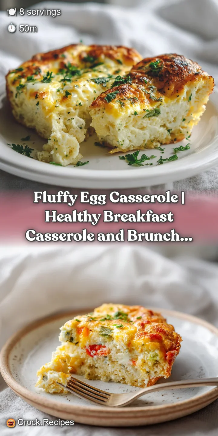 Close-up of a fork lifting a piece of fluffy, golden egg casserole with visible sausage bits.