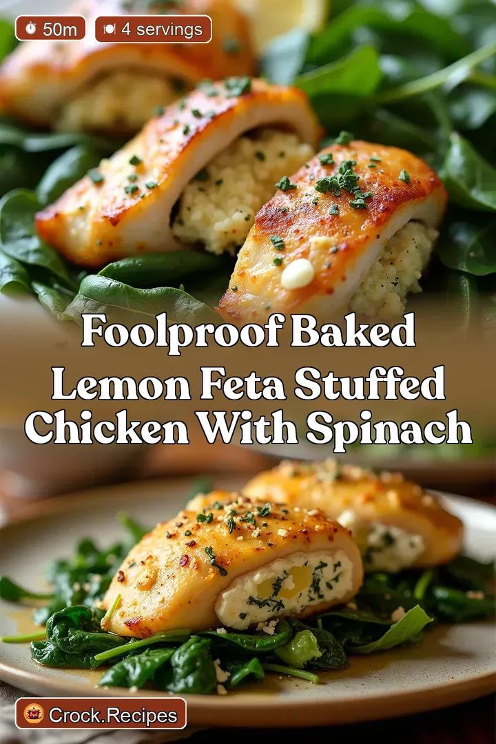 Foolproof Baked Lemon Feta Stuffed Chicken with Spinach