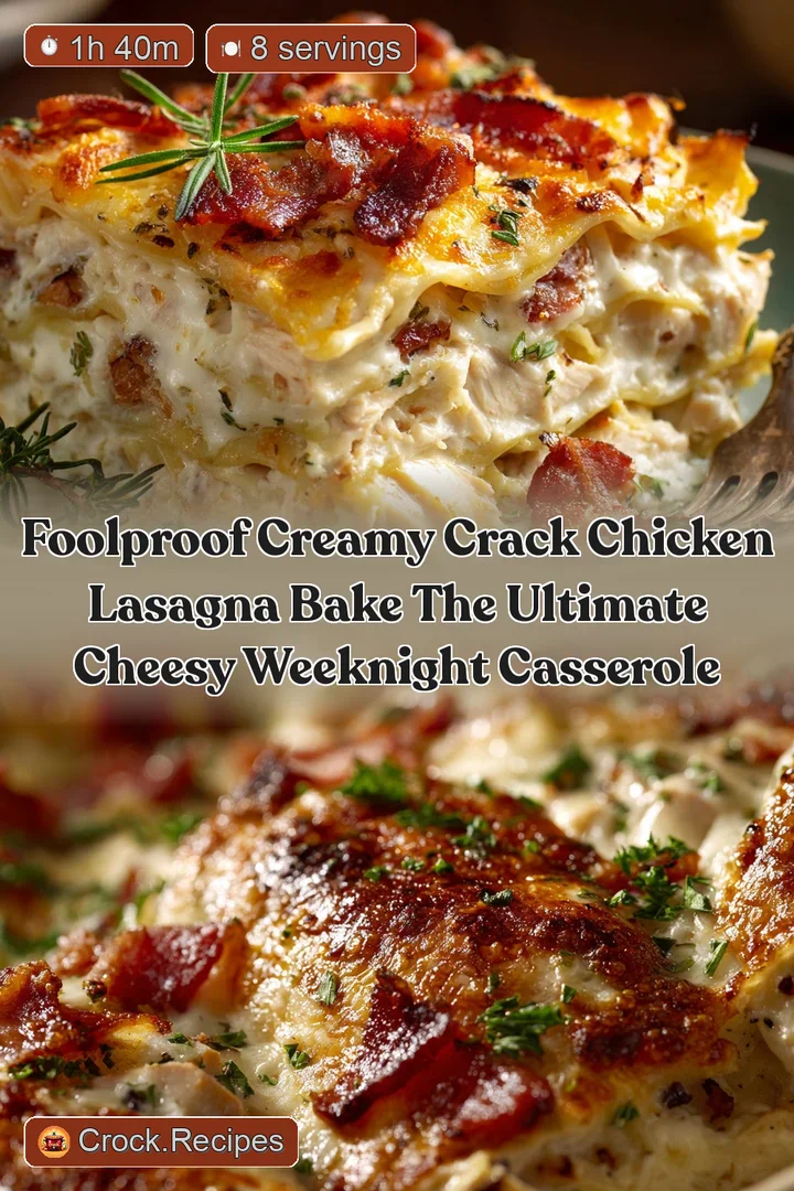 Foolproof Creamy Crack Chicken Lasagna Bake The Ultimate Cheesy Weeknight Casserole
