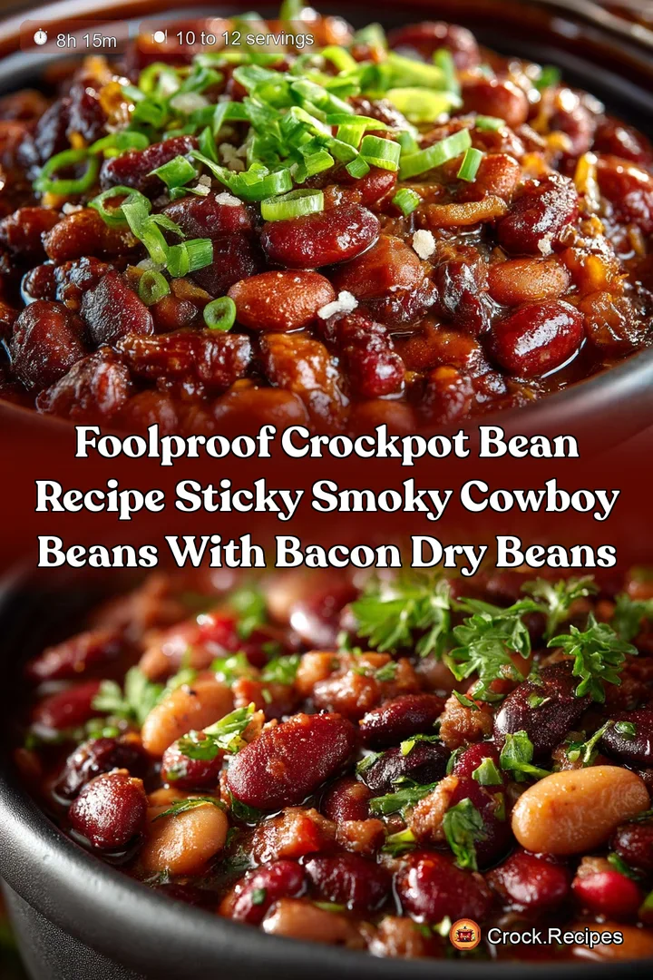Foolproof Crockpot Bean Recipe Sticky Smoky Cowboy Beans with Bacon Dry Beans