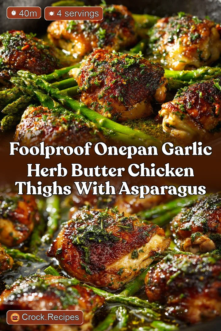 Foolproof OnePan Garlic Herb Butter Chicken Thighs with Asparagus